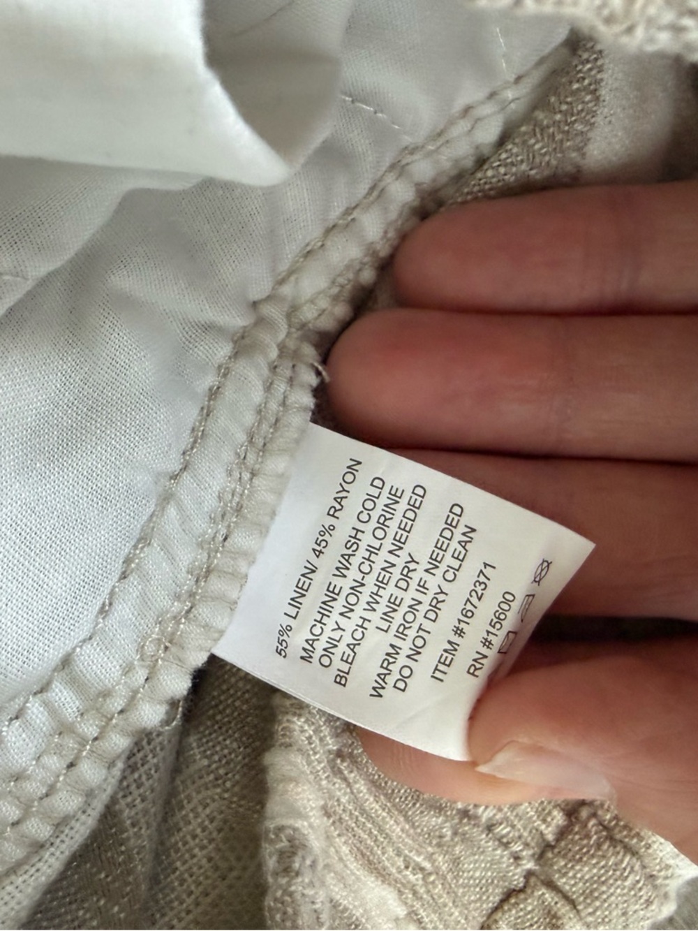 Briggs Striped Linen Blend Drawstring Pants Wide Leg Hippie Beige White Size M - Picture 5 of 8